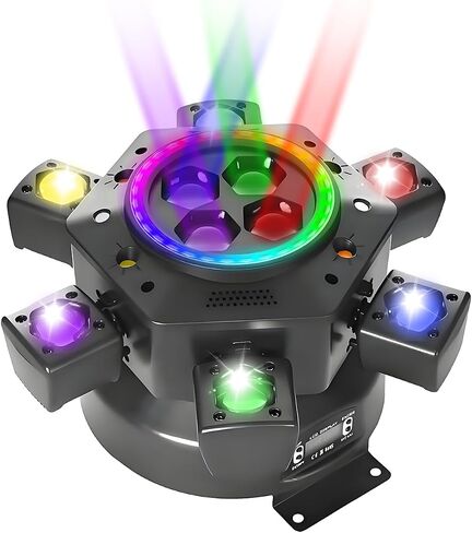 مصابيح DJ ذات رأس متحرك، 6 تركيبات للحفلات بأذرع مع شريط إضاءة، 150 وات RGBW 4 في 1 أضواء LED للمسرح، DMX512 وضوء دوار نشط بالصوت، للحفلات ديسكو كلوب بار KTV الزفاف in Saudi Arabia
