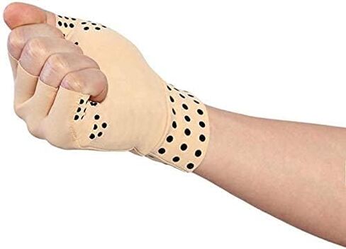 RZJZGZ (2Pairs Compression Gloves Magnetic Anti-Arthritis Fingerless Gloves Relief Hand Heal Joints Pain in Saudi Arabia