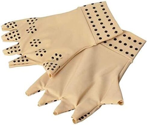 RZJZGZ (2Pairs Compression Gloves Magnetic Anti-Arthritis Fingerless Gloves Relief Hand Heal Joints Pain in Saudi Arabia