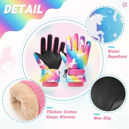 Kids Ski Gloves Waterproof Winter Snow Snowboarding Gloves Non Slip Windproof Sport Mittens for Boys Girls Youth Sledding Riding Driving Hiking in Saudi Arabia