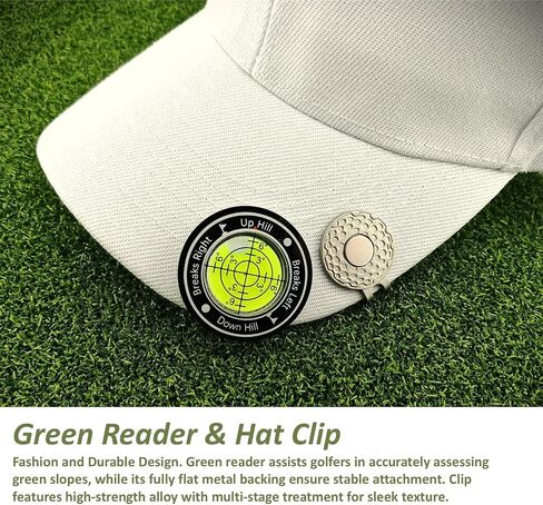 Golf Gifts for Men and Women, Golf Accessories Set in High-End Case with Gold-Colored Golf Balls, Golf Tees, Brush, Divot Tool, Golf Green Reader, Magnetic Hat Clip, Scorer, Golf Ball Clamp in Saudi Arabia