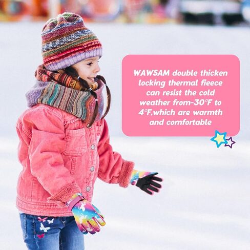 Kids Ski Gloves Waterproof Winter Snow Snowboarding Gloves Non Slip Windproof Sport Mittens for Boys Girls Youth Sledding Riding Driving Hiking in Saudi Arabia