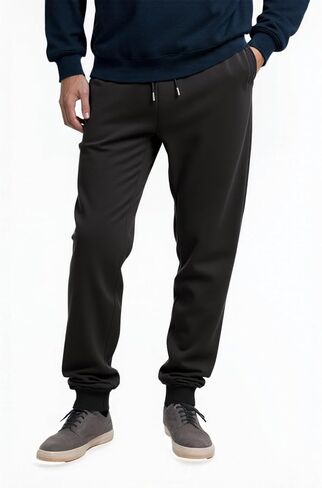 Men's Fleece-Lined Fashionable Thermal Pants with Dual Zippered Pockets in Saudi Arabia