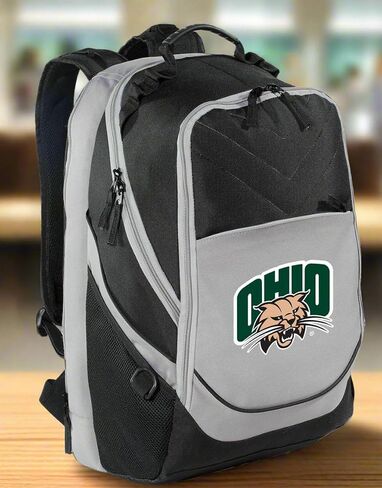 Ohio University Backpack Official Ohio Bobcats Laptop Computer Bag (Black & Gray) in Kuwait