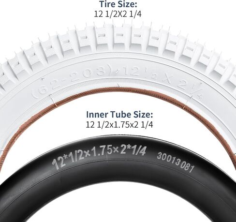 قطعتان من إطارات الدراجة مقاس 12.5 بوصة مقاس 12 1/2x2 1/4 (62-203) وأنابيب دراجة 12/12.5 صمام شريدر متوافق مع إطارات وأنابيب دراجة الأطفال مقاس 12 ½ x 2 ¼ 12 1/2 x 2 1/4 in Saudi Arabia
