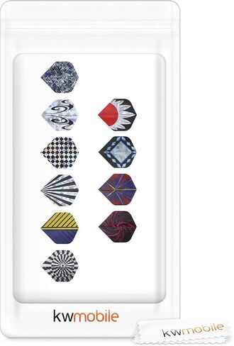 kwmobile Dart Flights 50 Pieces - Mixed Design Standard Flight Pack for Steel or Soft Tip Darts - 5 of Each Design/Color - Multicolor in Saudi Arabia