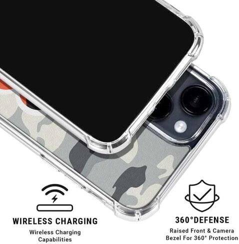 Skinit Clear Phone Case Compatible with iPhone 14 - Officially Licensed NFL Cincinnati Bengals Camo Design in Saudi Arabia