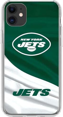 Skinit Clear Phone Case Compatible with iPhone 11 - Officially Licensed NFL New York Jets Design in Saudi Arabia