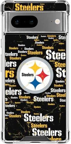 Skinit Clear Phone Case Compatible with Google Pixel 7a - Officially Licensed NFL Pittsburgh Steelers Black Blast Design in Saudi Arabia