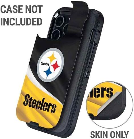 Skinit Decal Phone Skin Compatible with OtterBox Defender iPhone 15 Pro Max - Officially Licensed NFL Pittsburgh Steelers Design in Saudi Arabia