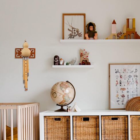 SUPVOX Cucurbit Flute رف جدار جبل قوس لفلوت القرع البني حمالة تعليق جدارية رف تخزين خشبي in Kuwait