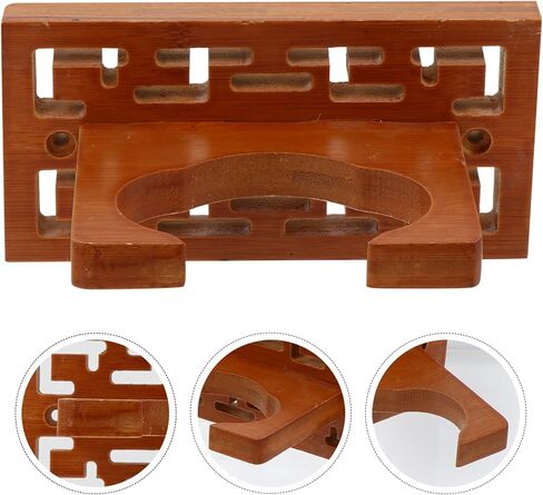 SUPVOX Cucurbit Flute رف جدار جبل قوس لفلوت القرع البني حمالة تعليق جدارية رف تخزين خشبي in Kuwait