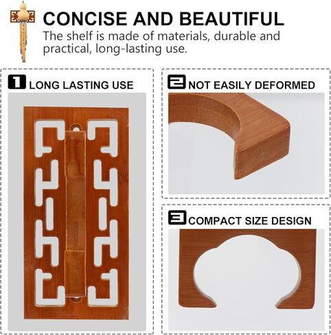 SUPVOX Cucurbit Flute رف جدار جبل قوس لفلوت القرع البني حمالة تعليق جدارية رف تخزين خشبي in Kuwait