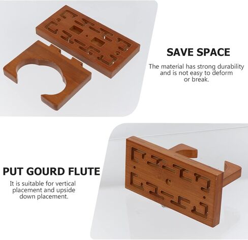 SUPVOX Cucurbit Flute رف جدار جبل قوس لفلوت القرع البني حمالة تعليق جدارية رف تخزين خشبي in Kuwait