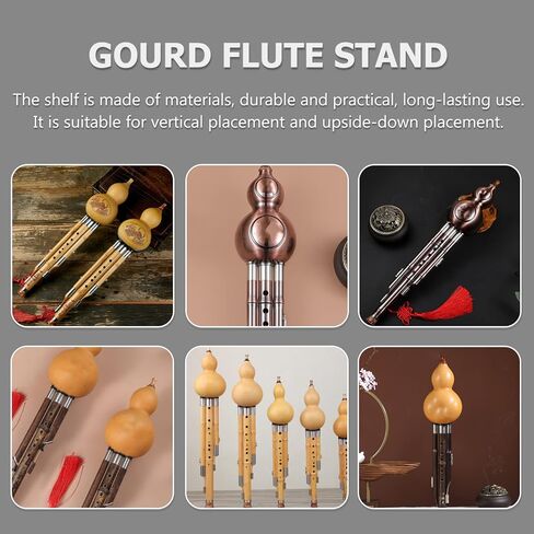 SUPVOX Cucurbit Flute رف جدار جبل قوس لفلوت القرع البني حمالة تعليق جدارية رف تخزين خشبي in Kuwait