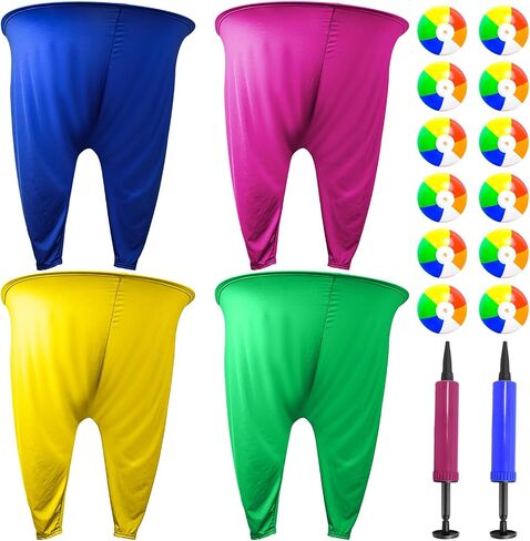 Granny Pants Yard Game, Funny Granny Pants Outdoor Game Set with Inflatable Balls and Pump, Hilarious Granny Pants Party Game and Family Relay Yard Game for Kids and Adults, Designed in USA in Saudi Arabia