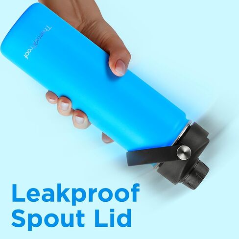 ThermoProof Wide Mouth Bottle Replacement Spout Lid – Leakproof, BPA-Free with Flexible Handle, Compatible with Hydro Flask, Iron Flask, Takeya, Simple Modern & ThermoProof 22oz Bottles-Black in Saudi Arabia