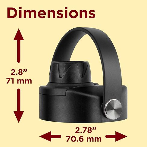ThermoProof Wide Mouth Bottle Replacement Spout Lid – Leakproof, BPA-Free with Flexible Handle, Compatible with Hydro Flask, Iron Flask, Takeya, Simple Modern & ThermoProof 22oz Bottles-Black in Saudi Arabia
