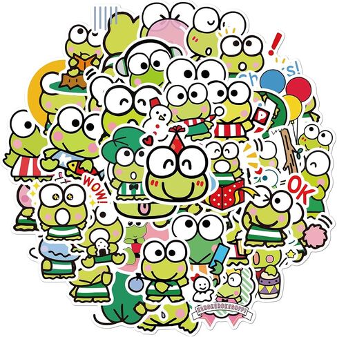 ملصقات Keroppi لزجاجات المياه 50 قطعة، ملصقات شبابية لطيفة ومقاومة للماء وجميلة وعصرية، مناسبة للأكواب والهواتف والدراجات والجيتار وحقائب السفر والبيانو ولوح التزلج. in Kuwait