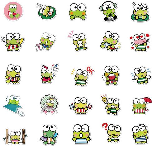 ملصقات Keroppi لزجاجات المياه 50 قطعة، ملصقات شبابية لطيفة ومقاومة للماء وجميلة وعصرية، مناسبة للأكواب والهواتف والدراجات والجيتار وحقائب السفر والبيانو ولوح التزلج. in Kuwait