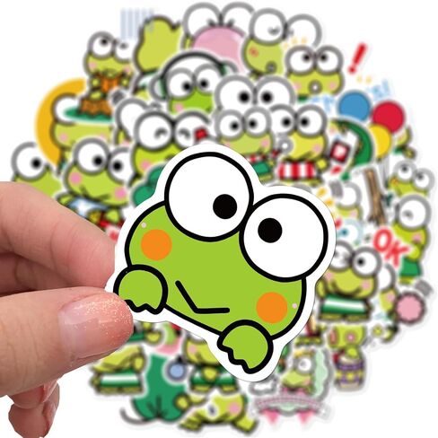 ملصقات Keroppi لزجاجات المياه 50 قطعة، ملصقات شبابية لطيفة ومقاومة للماء وجميلة وعصرية، مناسبة للأكواب والهواتف والدراجات والجيتار وحقائب السفر والبيانو ولوح التزلج. in Kuwait