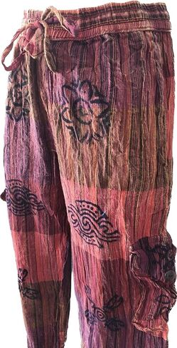 Karma Handicrafts Patchwork Unisex Hippie Gypsy Cotton Trouser Yoga Festival Pants Nepal 503 in Saudi Arabia