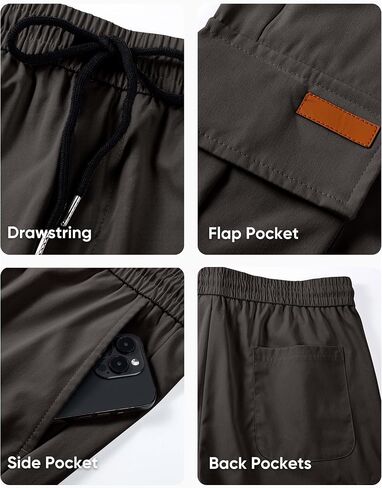 JMIERR Mens Casual Cargo Pants Stretch Sweatpants Drawstring Hiking Workout Joggers with Multi Pockets in Saudi Arabia