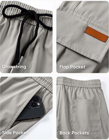 JMIERR Mens Casual Cargo Pants Stretch Sweatpants Drawstring Hiking Workout Joggers with Multi Pockets in Saudi Arabia