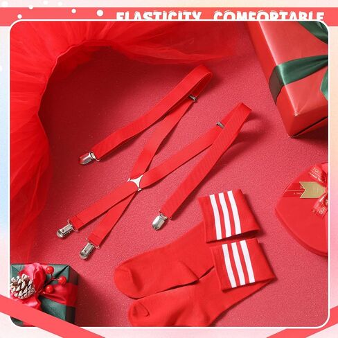 Zhanmai 3 Pcs Women's Costume Tutu Set 5 Layered Tulle Tutu Skirt Suspenders Striped Socks for Women Adult in Saudi Arabia