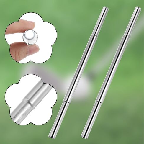 Teaaha 2PCS 0.58/0.60in Golf Shaft Extension Silver Aluminum Alloy Golf Club Extensions Kit Putter Shafts Length Adjustment Tool for Irons and Woods Golfs Steel Clubs Replacement Parts in Saudi Arabia