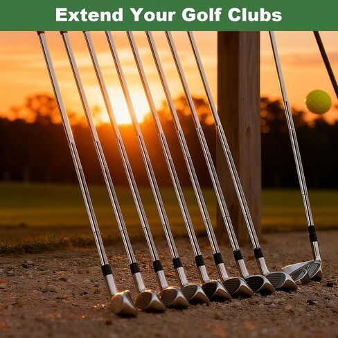 Teaaha 2PCS 0.58/0.60in Golf Shaft Extension Silver Aluminum Alloy Golf Club Extensions Kit Putter Shafts Length Adjustment Tool for Irons and Woods Golfs Steel Clubs Replacement Parts in Saudi Arabia