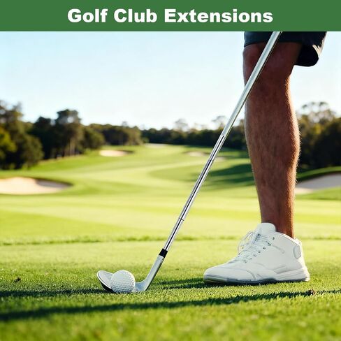 Teaaha 2PCS 0.58/0.60in Golf Shaft Extension Silver Aluminum Alloy Golf Club Extensions Kit Putter Shafts Length Adjustment Tool for Irons and Woods Golfs Steel Clubs Replacement Parts in Saudi Arabia