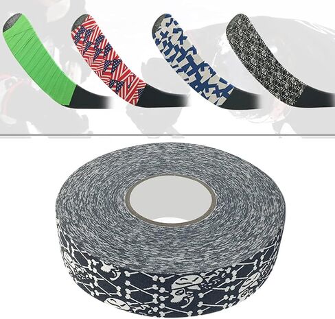 Hockey Stick Tapes,2.5cmx25m Hockey Protective Tape Sport Safety Badminton Pole Pads Hockey Stick Tapes (Skeleton Shaped) in Saudi Arabia