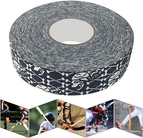 Hockey Stick Tapes,2.5cmx25m Hockey Protective Tape Sport Safety Badminton Pole Pads Hockey Stick Tapes (Skeleton Shaped) in Saudi Arabia