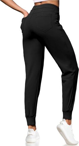 VOOVEEYA Women's Yoga Joggers Pants Stretchy Sweatpants with Pockets High Waist for Workout, Running, Lounge, Travel in Kuwait