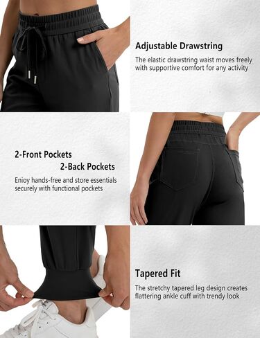 VOOVEEYA Women's Yoga Joggers Pants Stretchy Sweatpants with Pockets High Waist for Workout, Running, Lounge, Travel in Kuwait
