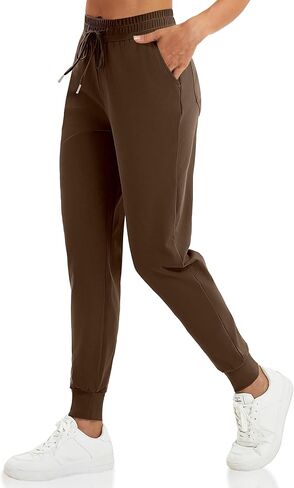 VOOVEEYA Women's Yoga Joggers Pants Stretchy Sweatpants with Pockets High Waist for Workout, Running, Lounge, Travel in Kuwait