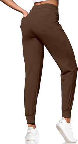 VOOVEEYA Women's Yoga Joggers Pants Stretchy Sweatpants with Pockets High Waist for Workout, Running, Lounge, Travel in Kuwait