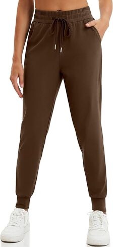 VOOVEEYA Women's Yoga Joggers Pants Stretchy Sweatpants with Pockets High Waist for Workout, Running, Lounge, Travel in Kuwait
