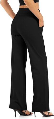 Wide Leg Pants for Women with Pockets Yoga Pants High Waisted Loose Palazzo Casual Lounge Sweatpants Black in Saudi Arabia