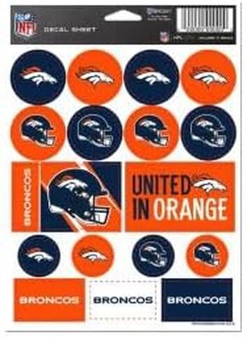 ورقة ملصق من الفينيل Denver Broncos مقاس 5 بوصة × 7 بوصة in Saudi Arabia