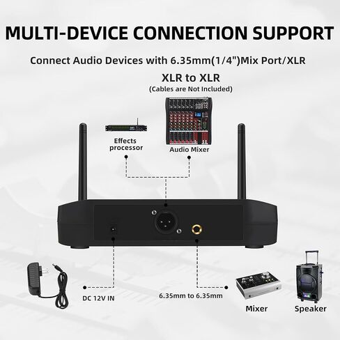 ميكروفون UG-550 ذو طية صدر السترة، نظام ميكروفون لاسلكي ذو 4 قنوات UHF مع 4 ميكروفونات Lavalier و4 ميكروفونات لسماعات الرأس لاجتماعات الغناء والكنيسة ومكبرات صوت التلفزيون (4 Bodypack) in Kuwait