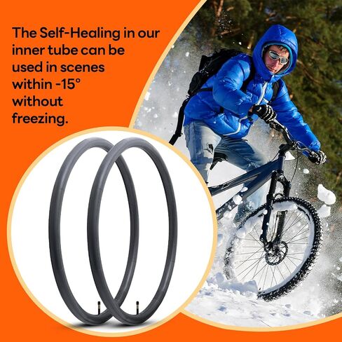 2-PCS 28"/29" Self-Sealing Bike Tubes 29x2.125/2.20/2.25/2.30/2.35/2.40 AV48mm Schrader Valve Bike Tubes Automatic Repair Puncture Resistant Compatible with 28/29x2.125-2.40 Bicycle Tire Tubes in Saudi Arabia