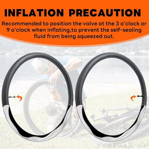 2-PCS 28"/29" Self-Sealing Bike Tubes 29x2.125/2.20/2.25/2.30/2.35/2.40 AV48mm Schrader Valve Bike Tubes Automatic Repair Puncture Resistant Compatible with 28/29x2.125-2.40 Bicycle Tire Tubes in Saudi Arabia