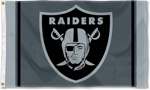 Las Vegas Raiders Blackout Sideline Flag Outdoor Indoor 3x5 Foot Banner in Saudi Arabia
