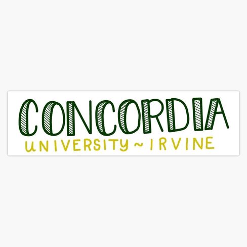 Concordia University Irvine Window Water Bottle Bumper Sticker Decal 5" in Saudi Arabia
