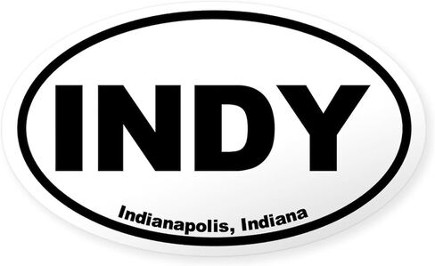 ملصق ممتص الصدمات للسيارة بيضاوي من CafePress Indianapolis، Indiana in Saudi Arabia