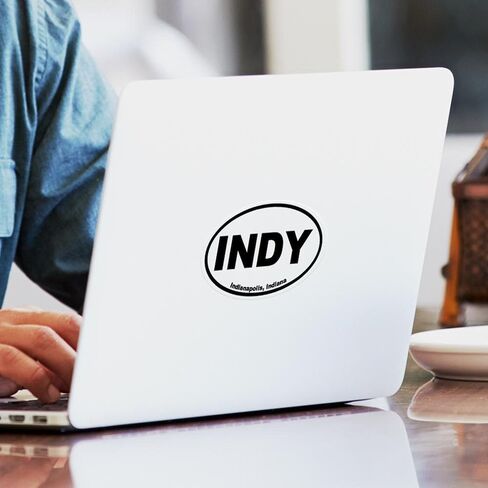 ملصق ممتص الصدمات للسيارة بيضاوي من CafePress Indianapolis، Indiana in Saudi Arabia