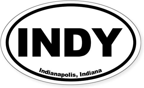 ملصق ممتص الصدمات للسيارة بيضاوي من CafePress Indianapolis، Indiana in Kuwait