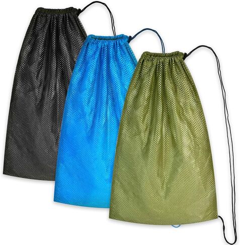 3 Pack Mesh Dive Bag, 17" x 28" Oversized Quick Dry Diving Mesh Bags, Scuba Bag & Snorkel Backpack for Diving, Snorkeling, Sports Equipment, Beach, Pool, Gym in Saudi Arabia